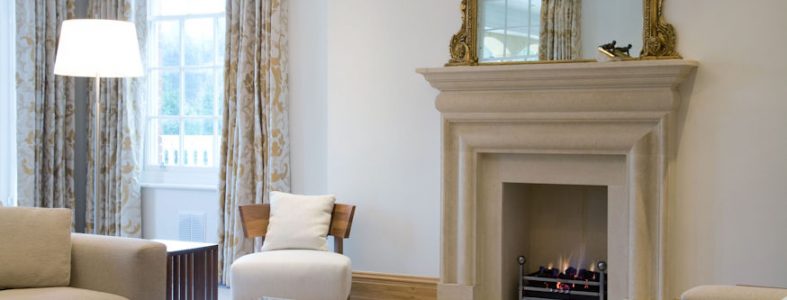 New fireplace for Autumn Bath stone Bolection fireplace