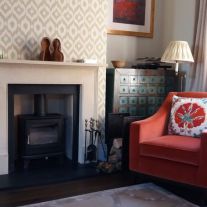 Contemporary Bourneheath contemporary stone fireplace