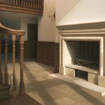Bolection hallway Georgian stone fireplace