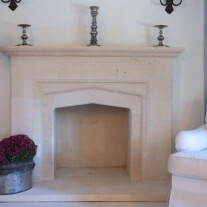 traditional stone fireplace