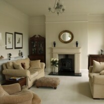 modern stone fireplace
